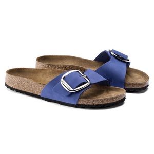 Birkenstock MADRID BIG BUCKLE Navy Blue leather Sandals 38